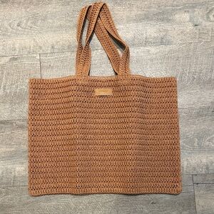 Burberry Tan Crochet Tote Bag